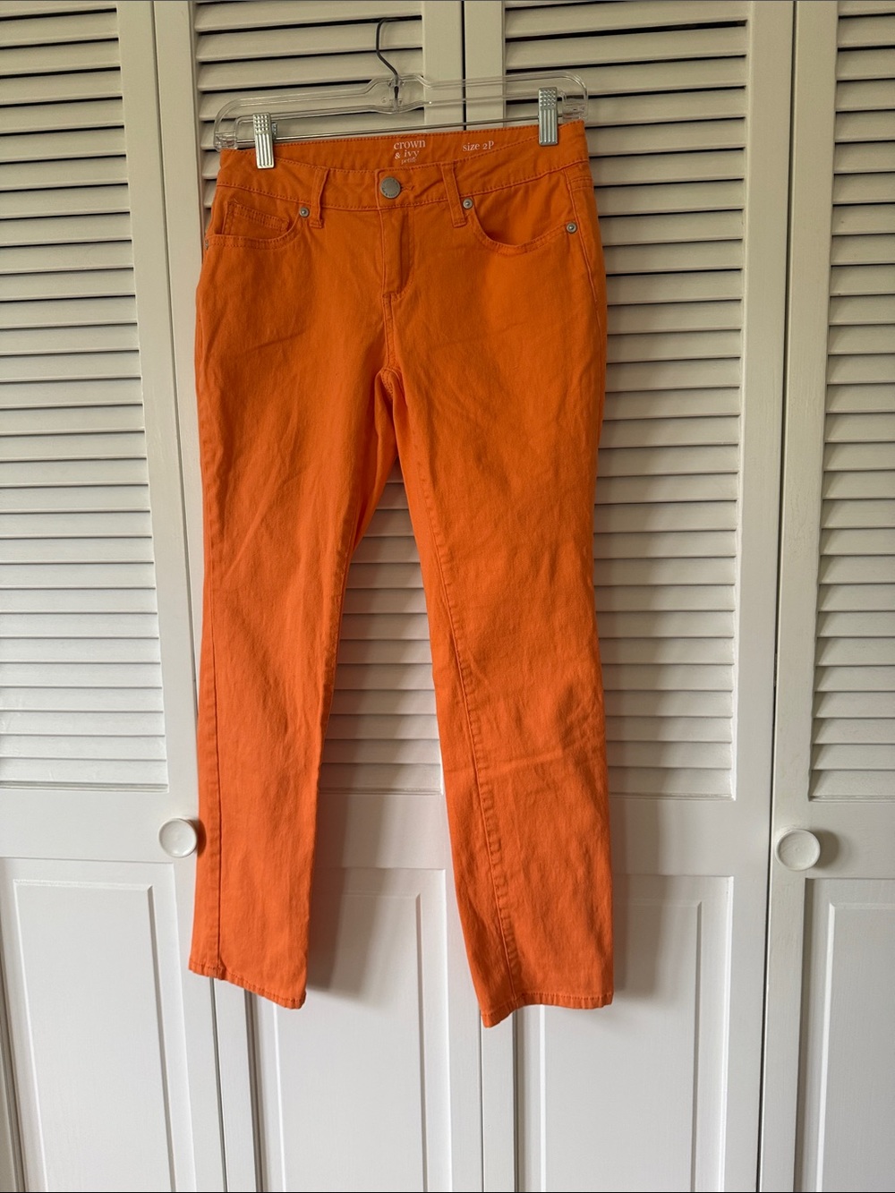 crown & ivy Bright Orange Straight-Leg Women's Jeans